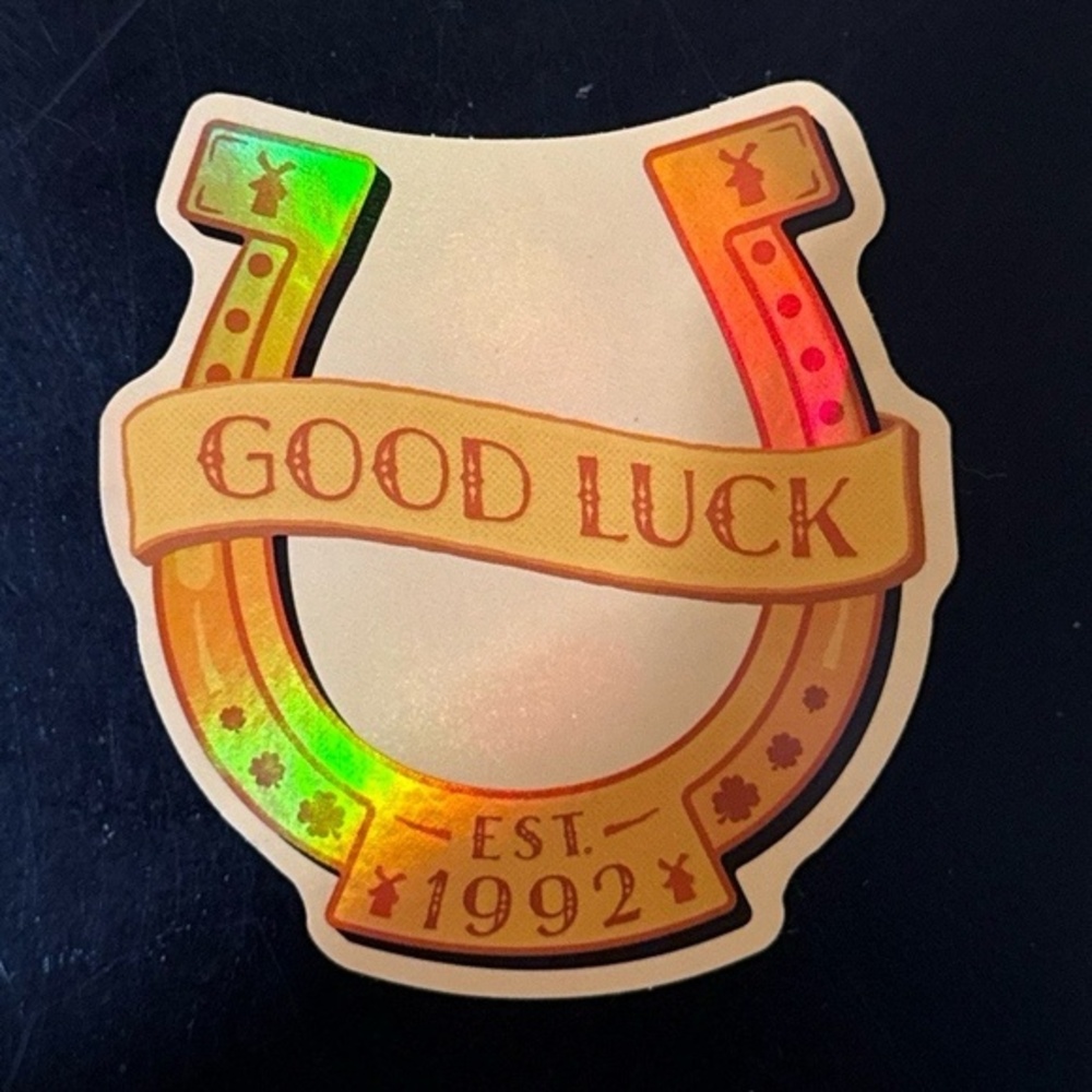 Dutch Bros Coffee Holographic Good Luck Horseshoe Sticker Decal